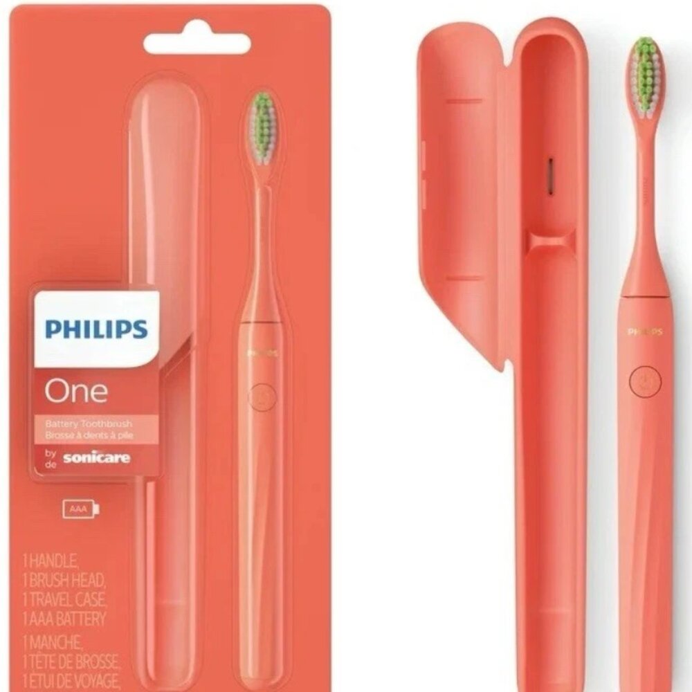 Philips One by Sonicare Battery Toothbrush With Travel Case - Orange HY1100/01